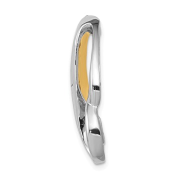 14k Two-tone Polished Slide Fits up to 6mm Regular/8mm Fancy or Reversible Omega — alternate view