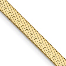 Image of 14K 16 inch 3mm Silky Herringbone with Lobster Clasp Chain