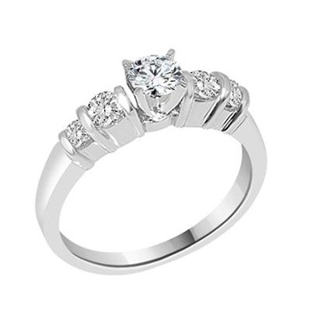 14K White RD 1/3CTW Blank-Mtg Only