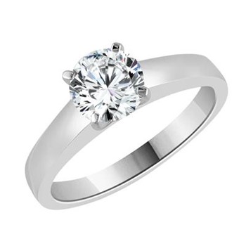 14KW SOLITAIRE WITH MILGRAIN