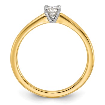 14k Two Tone 4mm Round Solitaire Mounting Sz 5 — alternate view