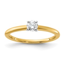 Image of 14k Two-tone 1/4 carat Lab Grown Diamond VS/SI+ G+ Round Solitaire Engagement Ring