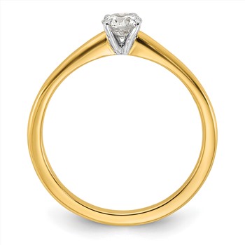 14k Two Tone 4.4mm Round Solitaire Mounting Sz 5 — alternate view