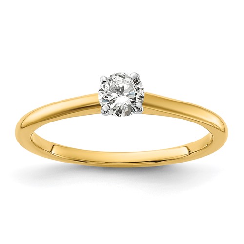 14ktt 1/3ct Lab Grown Diamond VS/SI+ G+ Round Comp Solitaire Eng Ring