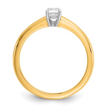 14k Two Tone 6x4mm EMERALD Solitaire Mounting Sz 5 — alternate view