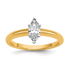 Image of 14k Two-tone 1/2 carat Lab Grown Diamond VS/SI+ G+ Marquise Solitare Engagement Ring