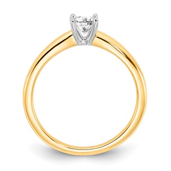 14k Two Tone 6x4mm OVAL Solitaire Mounting Sz 10 — alternate view