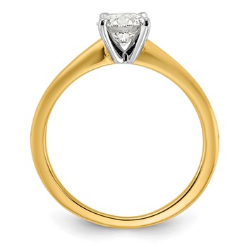 14k Two Tone 5.8mm Round Solitaire Mounting Sz 5 — alternate view