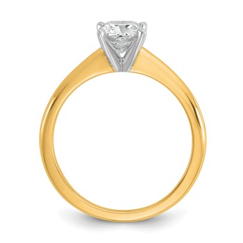 14k Two-Tone 6.5mm Cushion Solitaire Mounting Sz 7 — alternate view