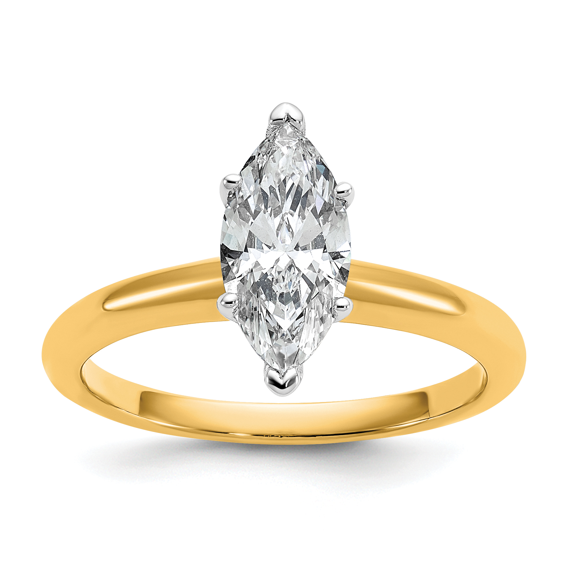 10ktt 1ct Lab Grown Diamond VS+ F+ Marquise Solitaire Comp Eng Ring