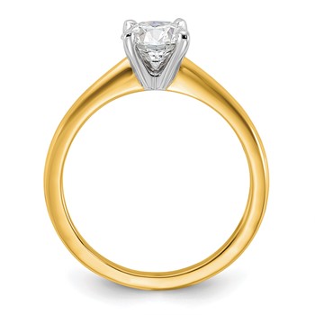 14k Two Tone 6.5mm ROUND Solitaire Mounting Sz 5 — alternate view