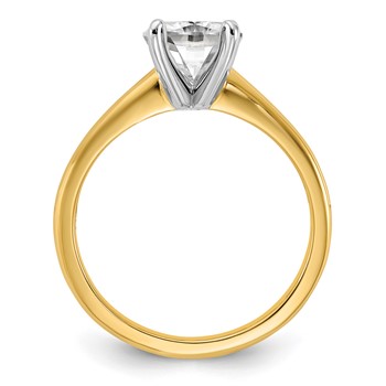 14k Two-Tone 7mm Cushion Solitaire Mounting Sz 7 — alternate view