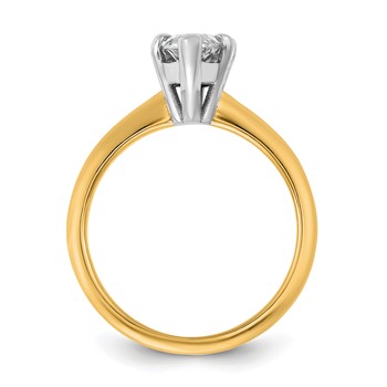 14k Two Tone 12x6mm MARQUISE Solitaire Mounting Sz 7 — alternate view