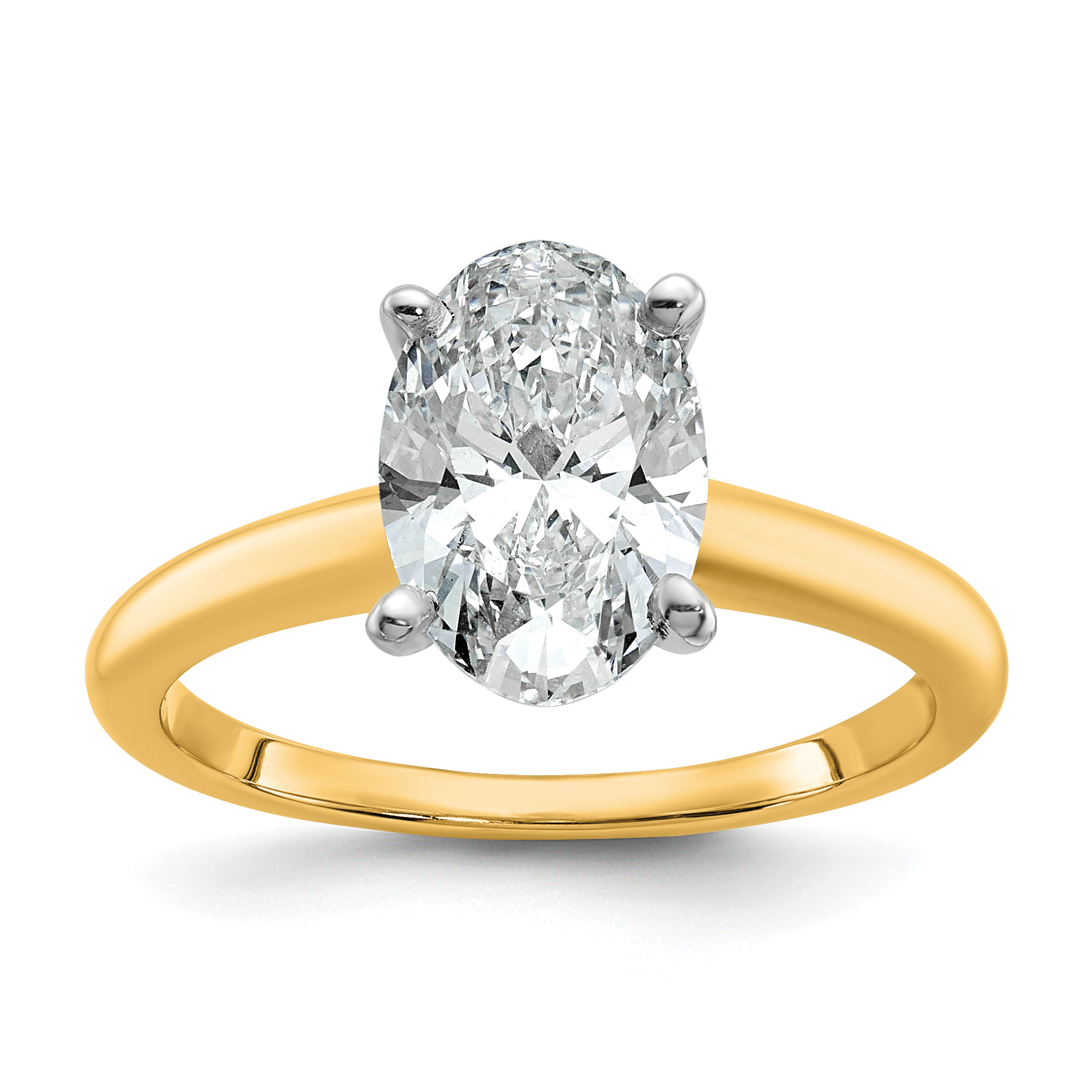 10ktt 2ct Lab Grown Diamond VS+ F+ Oval Comp Solitaire Eng Ring