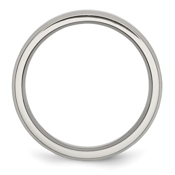 Chisel Stainless Steel Brushed and Polished 6mm Flat Beveled Edge Band — alternate view