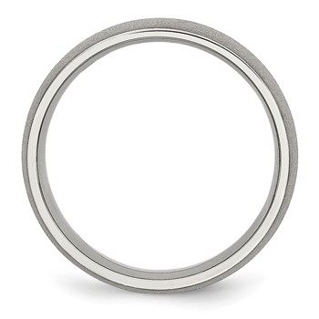 Chisel Stainless Steel Polished with Stone Finish 7mm Band — alternate view