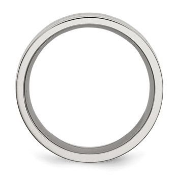 Chisel Stainless Steel Polished with Black Carbon Fiber Inlay 8mm Flat Band — alternate view