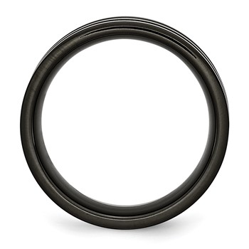 Chisel Stainless Steel Polished Black IP-plated with Grey Carbon Fiber Inlay 8mm Band — alternate view