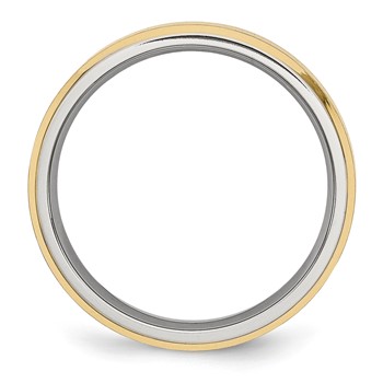 Chisel Stainless Steel Brushed and Polished Yellow IP-plated 5mm Beveled Edge Band — alternate view