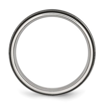 Chisel Stainless Steel Polished Black IP-plated 6mm Grooved Band — alternate view
