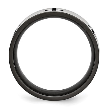 Chisel Stainless Steel Brushed and Polished Black IP-plated Crosses 7mm Band — alternate view