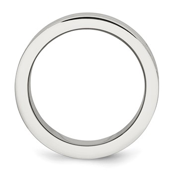 Stainless Steel Antiqued/Polished Double Row Beaded 8mm Band — alternate view