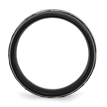 Stainless Steel 8mm Black IP-plated Brushed & Polished Band — alternate view