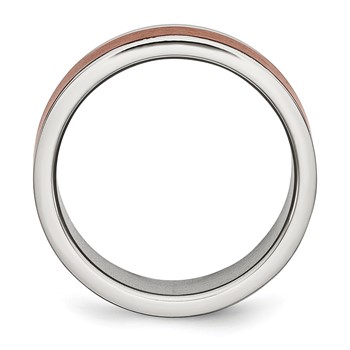 Chisel Stainless Steel Brushed and Polished Brown IP-plated 8mm Band — alternate view