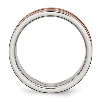 Stainless Steel 8mm Brown IP-plated Polished w/Brushed Center Band — alternate view
