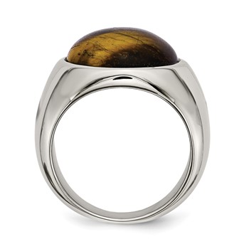 Chisel Stainless Steel Polished Tiger's Eye Ring — alternate view
