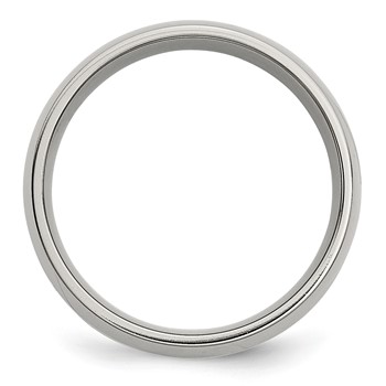 Chisel Stainless Steel with 14k Gold Inlay Polished 8mm Band — alternate view