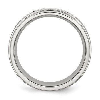 Chisel Stainless Steel Polished 1/6 Carat Black Diamond 8mm Flat Band — alternate view