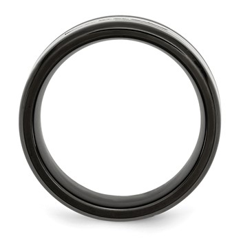 Chisel Stainless Steel Polished Black IP-plated 1/4 Carat Black Diamond 9mm Band — alternate view