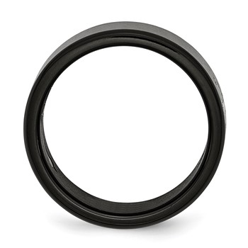 Chisel Stainless Steel Brushed Black IP-plated with Cross 9mm Band — alternate view