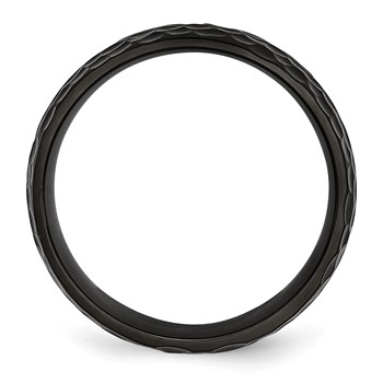 Chisel Stainless Steel Hammered Black IP-plated 8mm Band — alternate view