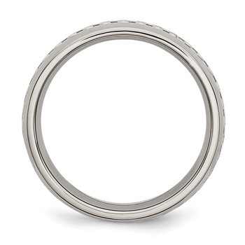 Chisel Stainless Steel Polished with Grey Carbon Fiber Inlay 6mm Band — alternate view