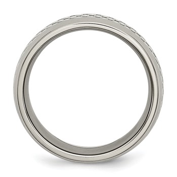 Chisel Stainless Steel Polished with Grey Carbon Fiber Inlay 8mm Band — alternate view