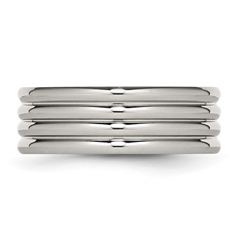 Chisel Stainless Steel Polished 8mm Grooved Band — alternate view