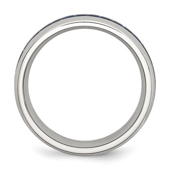 Chisel Stainless Steel Polished with Blue Carbon Fiber Inlay 8mm Band — alternate view