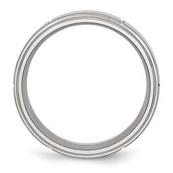 Chisel Stainless Steel Brushed and Polished Grooved 8mm Ridged Edge Band — alternate view