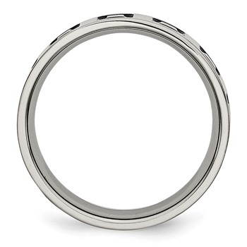 Stainless Steel Enameled Flat 6mm Polished Band — alternate view