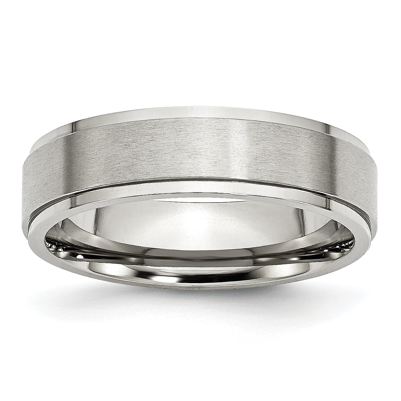 TTstyle 8mm Stainless Steel Black Stripe Wedding Band Ring 