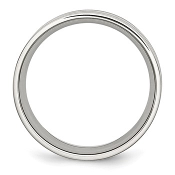 Chisel Stainless Steel Polished with Double Row Black Carbon Fiber Inlay 8mm Band — alternate view