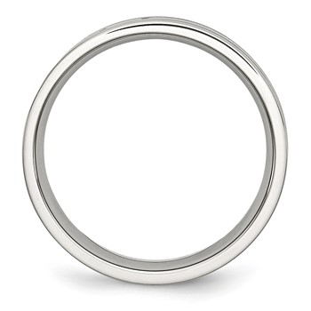 Chisel Stainless Steel Polished with Double Row Black Carbon Fiber Inlay 6mm Band — alternate view