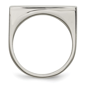 Stainless Steel Polished Signet Ring — alternate view