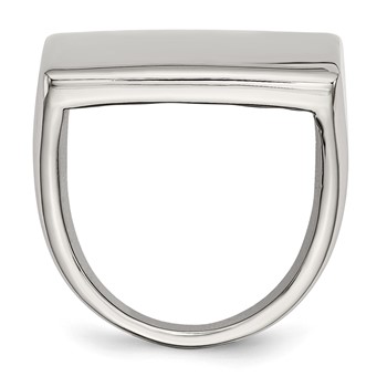 Stainless Steel Polished Square Ring — alternate view