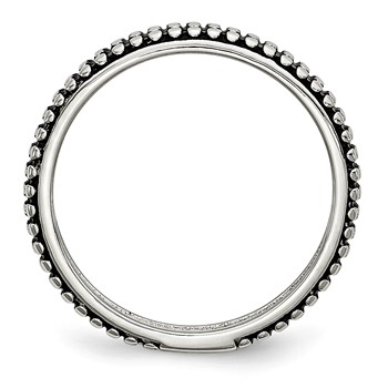 Stainless Steel Polished and Antiqued 5mm Band — alternate view