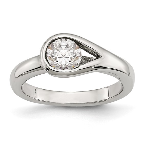 Chisel Stainless Steel Polished CZ Ring - Quality Gold