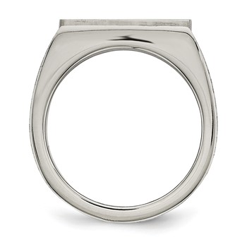 Stainless Steel Brushed and Polished w/CZ Ring — alternate view