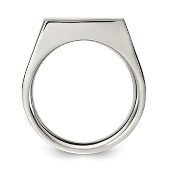 Chisel Stainless Steel Brushed and Polished Signet Ring — alternate view